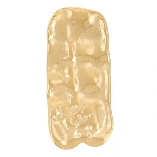 Pendentifs rectangles martelés 33x15 mm - Acier inoxydable 304L Doré x2