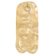 Pendentifs rectangles martelés 33x15 mm - Acier inoxydable 304L Doré x2