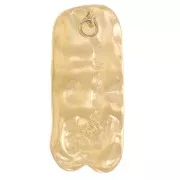 Pendentifs rectangles martelés 33x15 mm - Acier inoxydable 304L Doré x2