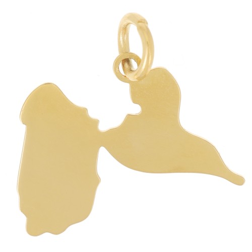 Pendentif Guadeloupe 14x19 mm - Acier inoxydable 316L Doré x1