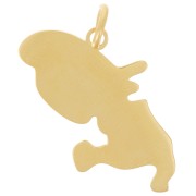 Pendentif Martinique 25x14 mm - Acier inoxydable 316L Doré x1