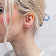 Boucles d'oreilles coeur 14x11 mm - Plaqué Or 3 microns x2