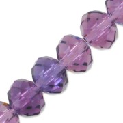Perles rondelles facettées - rondes aplaties -6x5 mm Amethyst x40cm