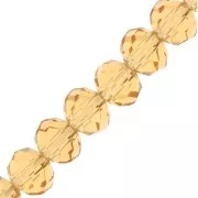 Perles rondelles facettées - rondes aplaties -6x4 mm Crystal Golden Shadow x40cm