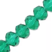 Perles rondelles facettées - rondes aplaties -6x5 mm Emerald x41cm