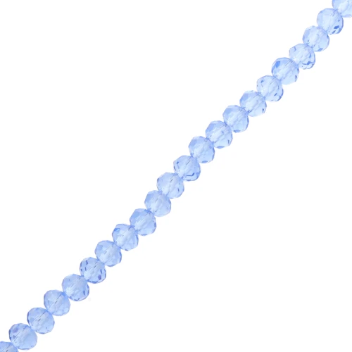 Perles rondelles facettées - rondes aplaties - 6x5 mm Light Sapphire x37cm