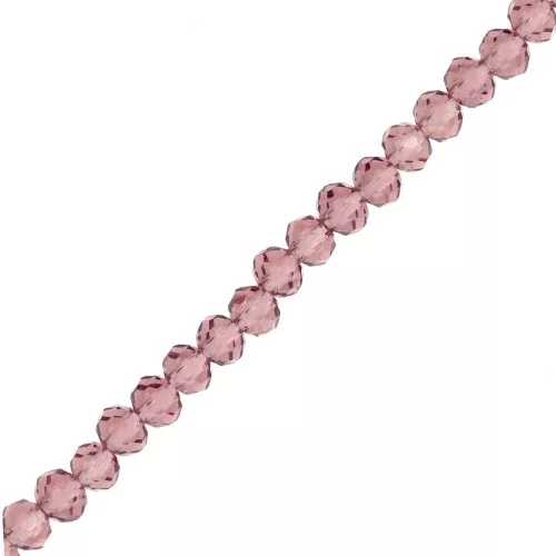 Perles rondelles facettées - rondes aplaties -4x3.5 mm Amethyst x40cm