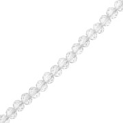 Perles rondelles facettées - rondes aplaties 4x3.5 mm - Crystal x30cm