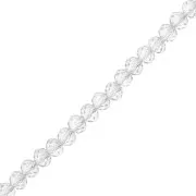 Crystal - Perles rondelles facettées - rondes aplaties 4x3.5 mm - Crystal x30cm Perles rondelles facettées - rondes aplaties 4x3.5 mm - Crystal x30cm