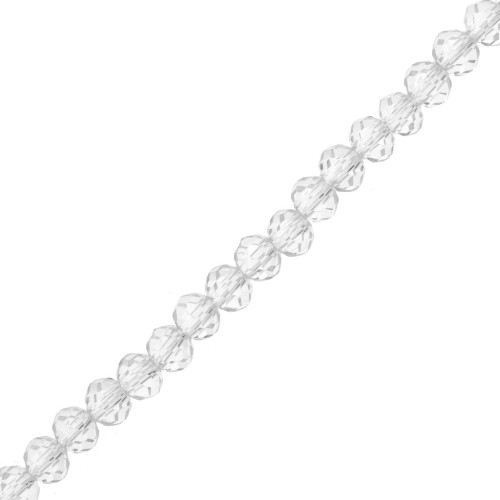 Perles rondelles facettées - rondes aplaties 4.5x4 mm - Crystal x40cm