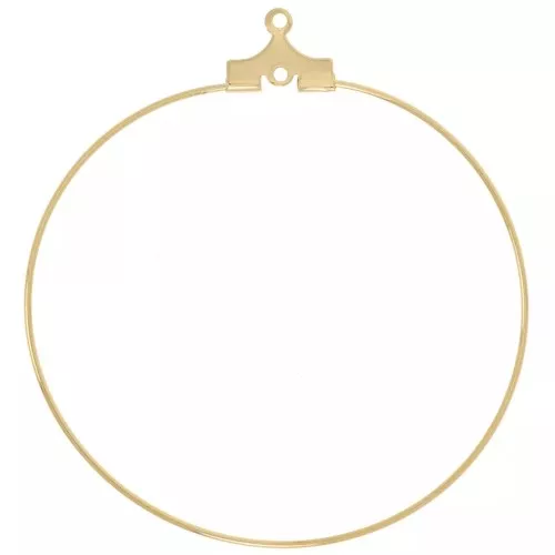 Supports boucles d'oreilles - Créoles à décorer 40 mm - Doré x20