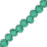 Perles rondelles facettées - rondes aplaties 4x3.5 mm - Emerald x42cm