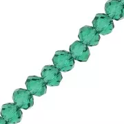 Emerald - Perles rondelles facettées - rondes aplaties 4x3.5 mm - Emerald x42cm Perles rondelles facettées - rondes aplaties 4x3.5 mm - Emerald x42cm