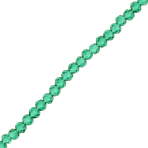 Perles rondelles facettées - rondes aplaties 4x3.5 mm - Emerald x40cm