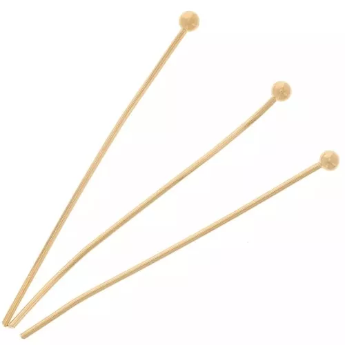 Clous tête boule 27X0.5 mm - Doré x50