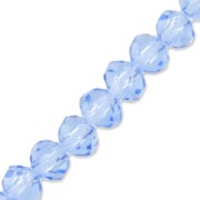 Perles rondelles facettées - rondes aplaties - 4.5x3.5 mm Light Sapphire x42cm