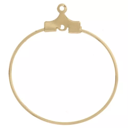 Supports boucles d'oreilles - Créoles à décorer 25mm - 1 trou - Doré x2