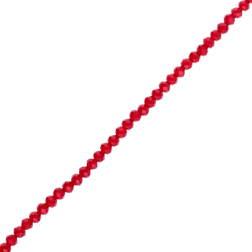 Perles rondelles facettées - rondes aplaties 4x3.5 mm - Light Siam x41cm