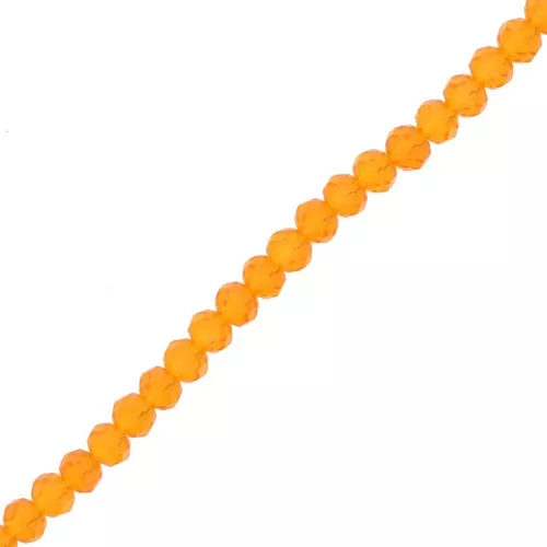 Perles rondelles facettées - rondes aplaties - 4x3.5 mm Mandarine x41cm