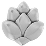 Poussoir slider fleur de lotus pour lacet 10 mm Placage Argent fin vieilli x1|raw }}