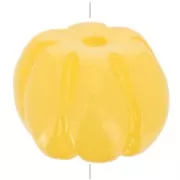 Perle citrouille 12 mm résine opaque - Jaune x1