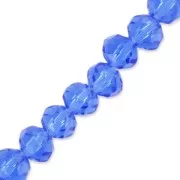 Perles rondelles facettées - rondes aplaties -4x3 mm Sapphire x40cm