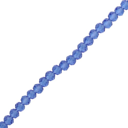 Perles rondelles facettées - rondes aplaties - 4.5x3.5 mm Sapphire x40cm