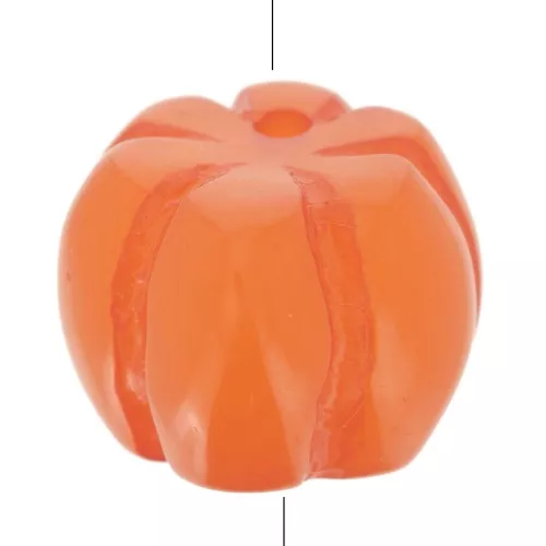 Perle citrouille 12 mm résine opaque - Corail x1