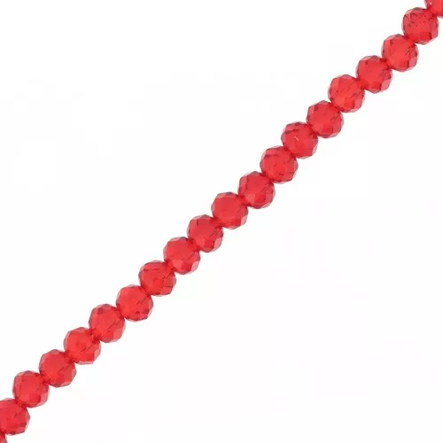 Perles rondelles facettées - rondes aplaties 4x3.5 mm Siam x40cm