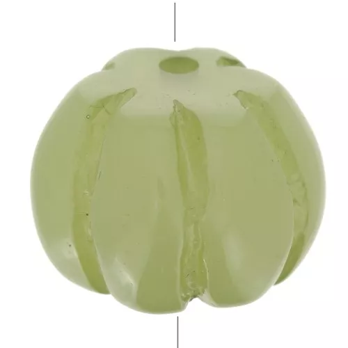Perle citrouille 12 mm résine opaque - Olive x1