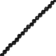 Perles rondelles facettées - rondes aplaties 4.5x4 mm - Jet x43cm