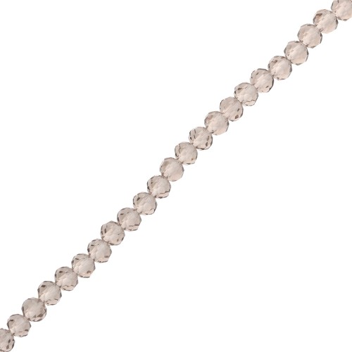 Perles rondelles facettées - rondes aplaties 4x3.5 mm Black Diamond x38cm