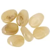 Perles plates irrégulières acrylique 18x13mm kaki marbré x10