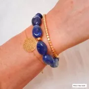 Perles plates irrégulières acrylique 18x13mm kaki marbré x10