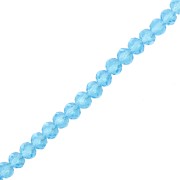 Perles rondelles facettées - rondes aplaties 4x3.5 mm - Aquamarine x40cm