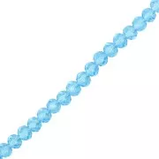 Aquamarine - Perles rondelles facettées - rondes aplaties 4x3.5 mm - Aquamarine x43cm Perles rondelles facettées - rondes aplaties 4x3.5 mm - Aquamarine x43cm
