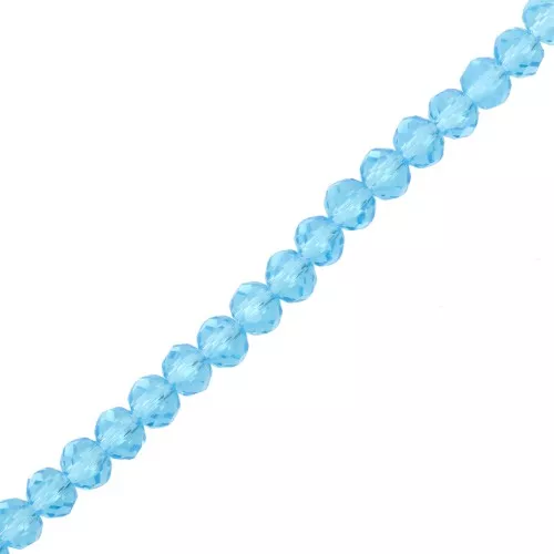 Perles rondelles facettées - rondes aplaties 4x3.5 mm - Aquamarine x40cm