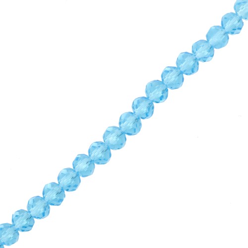 Perles rondelles facettées - rondes aplaties 4x3.5 mm - Aquamarine x43cm