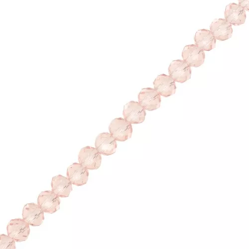Perles rondelles facettées - rondes aplaties - 4x3.5 mm Light Rose x40cm