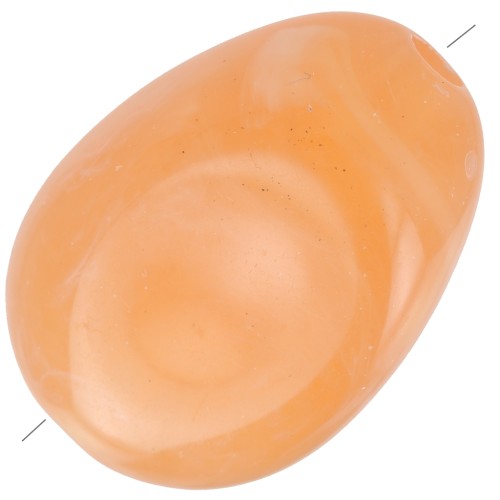 Perles plates irrégulières 18x13 mm en acrylique - Orange marbré x10