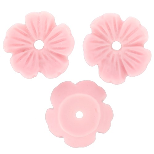 Coupelles Fleur 10 mm en résine - Rose clair x12