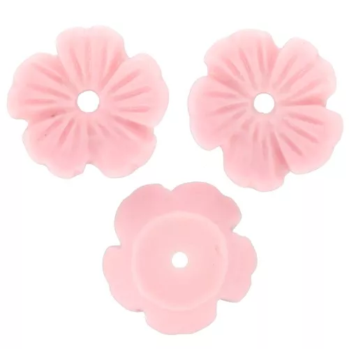 Coupelles Fleur 10 mm en résine - Rose clair x12