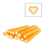 Cane en pâte polymère 5x50 mm Coeur Orange x1|raw }}