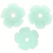 Coupelles Fleur 10 mm en résine - Aquamarine x12