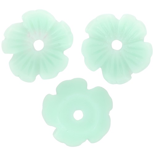 Coupelles Fleur 10 mm en résine - Aquamarine x12