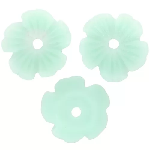 Coupelles Fleur 10 mm en résine - Aquamarine x12