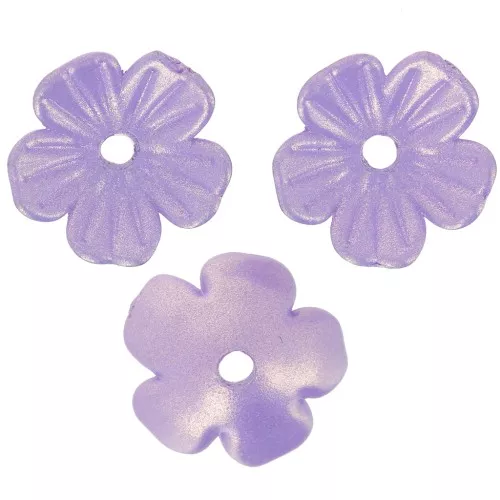 Coupelles Fleur 11 mm en acrylique - Violet irisé x12