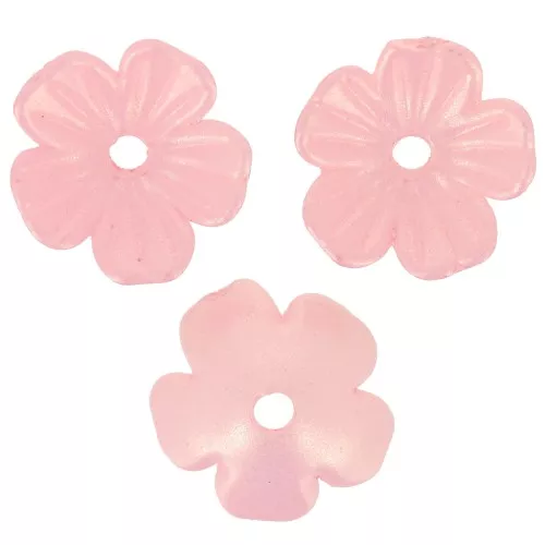 Coupelles Fleur 11 mm en acrylique - Rose irisé x12