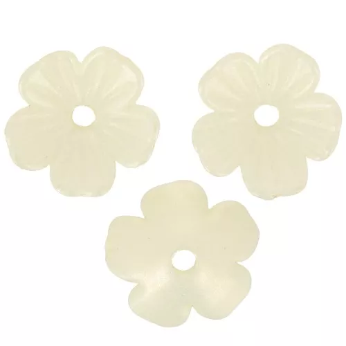 Coupelles Fleur 11 mm en acrylique - Jaune clair irisé x12