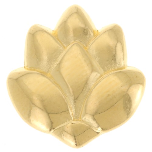 Poussoir slider fleur de lotus pour lacet 10 mm Doré à l'or fin x1
